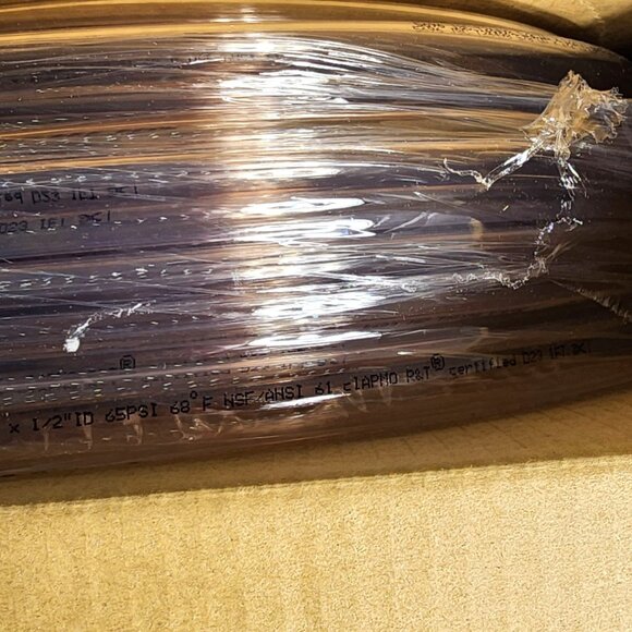 1/2" ID 5/8" OD Clear Vinyl Tubing 100 Roll 45 PSI Working Pressure - Picture 7 of 8